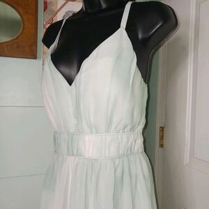 Crystal Doll Maxi V-Neck Dress Long Pastel Dip w lining Fairy core Women's Sz 9
